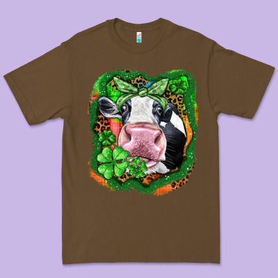 St. Patrick's Day Cow Premium Tee Designed By Fadigitalartstudio