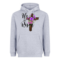 Heather Grey he is risen matthew 28 6 Heavyweight Hoodie - Jasminsmagicworld