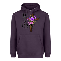 Plum he is risen matthew 28 6 Heavyweight Hoodie - Jasminsmagicworld