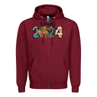 Burgundy Western Senior 2024 cow Zipper Hoodie - RanaPortraitStore