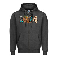 Charcoal Heather Western Senior 2024 cow Zipper Hoodie - RanaPortraitStore
