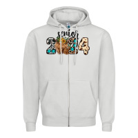Dove Grey Western Senior 2024 cow Zipper Hoodie - RanaPortraitStore