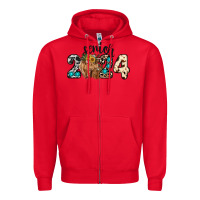 Red Western Senior 2024 cow Zipper Hoodie - RanaPortraitStore