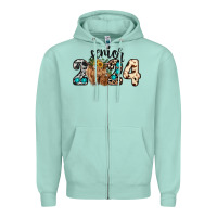 Seafoam Western Senior 2024 cow Zipper Hoodie - RanaPortraitStore