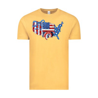Vintage Mustard America map Vintage Tee - CowhideDigitalArt