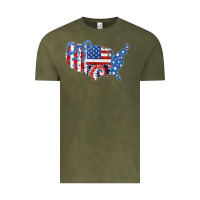 Vintage Olive America map Vintage Tee - CowhideDigitalArt