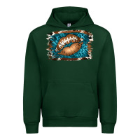 Forest Green Football Lips Urban Hoodie - Jasminsmagicworld