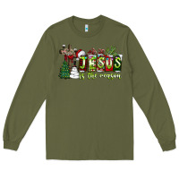 Army Green jesus İs the reason Long Sleeve Tee - CowhideDigitalArt
