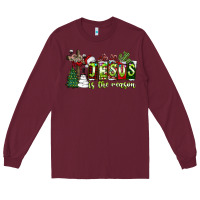 Burgundy jesus İs the reason Long Sleeve Tee - CowhideDigitalArt