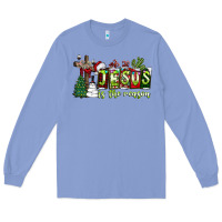 Colony Blue jesus İs the reason Long Sleeve Tee - CowhideDigitalArt