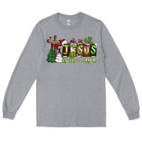 Heather Grey jesus İs the reason Long Sleeve Tee - CowhideDigitalArt