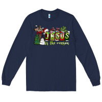Navy jesus İs the reason Long Sleeve Tee - CowhideDigitalArt