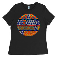 Black african fabric pattern round earrings Ladies Tee - BundleAndBundleShop