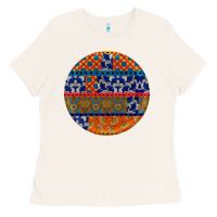 Bone african fabric pattern round earrings Ladies Tee - BundleAndBundleShop