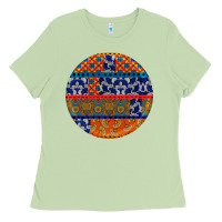 Matcha african fabric pattern round earrings Ladies Tee - BundleAndBundleShop