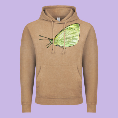 Cabbage White Butterfly Vintage Hoodie Designed By Lillyallendesigns