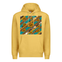 Antique Gold leopard cowhide  leather sunflowers Premium Hoodie - Artiststas