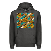 Charcoal Heather leopard cowhide  leather sunflowers Premium Hoodie - Artiststas