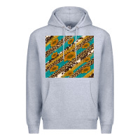 Heather Grey leopard cowhide  leather sunflowers Premium Hoodie - Artiststas