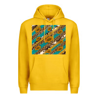 Lemon leopard cowhide  leather sunflowers Premium Hoodie - Artiststas