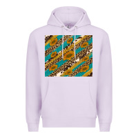 Lilac leopard cowhide  leather sunflowers Premium Hoodie - Artiststas