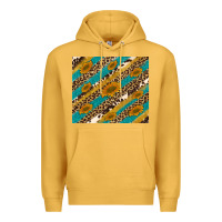 Mustard leopard cowhide  leather sunflowers Premium Hoodie - Artiststas