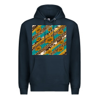 Navy leopard cowhide  leather sunflowers Premium Hoodie - Artiststas