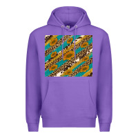 Purple leopard cowhide  leather sunflowers Premium Hoodie - Artiststas