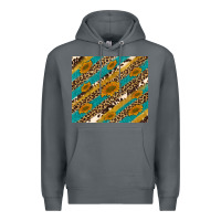 Rock leopard cowhide  leather sunflowers Premium Hoodie - Artiststas