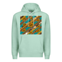Seafoam leopard cowhide  leather sunflowers Premium Hoodie - Artiststas