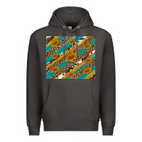 Smoke leopard cowhide  leather sunflowers Premium Hoodie - Artiststas