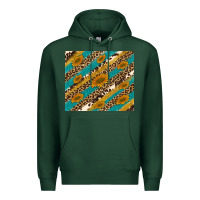 Sports Green leopard cowhide  leather sunflowers Premium Hoodie - Artiststas