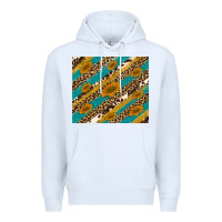 White leopard cowhide  leather sunflowers Premium Hoodie - Artiststas