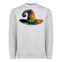 Heather Grey Purple leopard witch hat Heavyweight Sweatshirt - Jasminsmagicworld