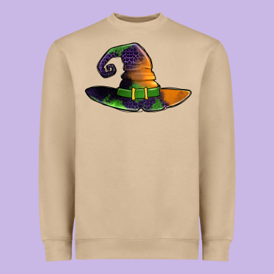 Purple Leopard Witch Hat Heavyweight Sweatshirt Designed By Jasminsmagicworld