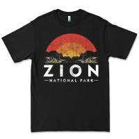 Black retro zion national park us vintage utah adventure hiking Premium Tee - linhVisuals