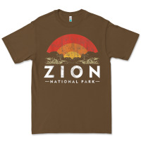Cacao retro zion national park us vintage utah adventure hiking Premium Tee - linhVisuals