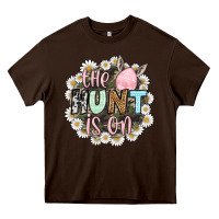 Chocolate Brown Easter Day The hunt is on Heavy Core Tee - OliviaCreatesArt