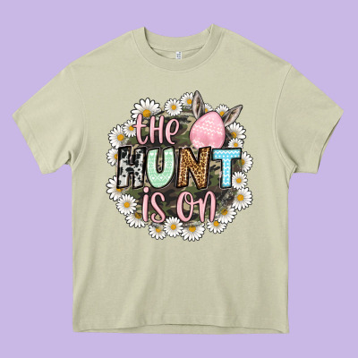 Easter Day The Hunt Is On Heavy Core Tee Designed By Oliviacreatesart