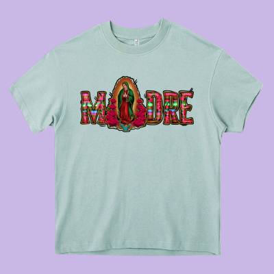 Madre Floral Aztec Leopard Heavy Core Tee Designed By Jasminsmagicworld
