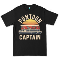 Black retro pontoon captain of the boat funny river cruising gift for pontoo Premium Tee - linhVisuals