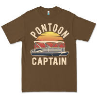 Cacao retro pontoon captain of the boat funny river cruising gift for pontoo Premium Tee - linhVisuals