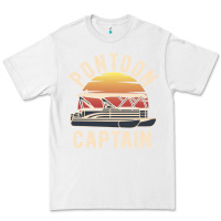 White retro pontoon captain of the boat funny river cruising gift for pontoo Premium Tee - linhVisuals
