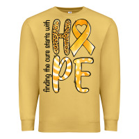 Antique Gold finding the cure starts with hope childhood cancer awareness Premium Sweatshirt - Jasminsmagicworld