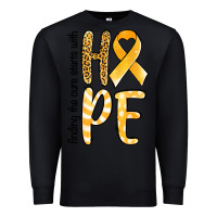 Black finding the cure starts with hope childhood cancer awareness Premium Sweatshirt - Jasminsmagicworld