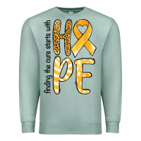Seafoam finding the cure starts with hope childhood cancer awareness Premium Sweatshirt - Jasminsmagicworld