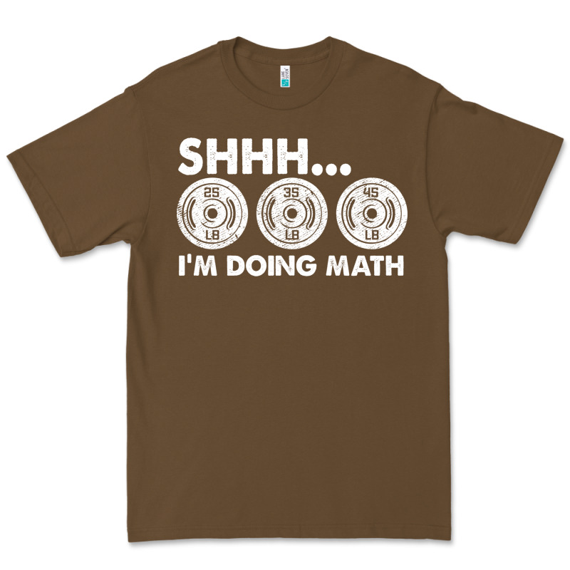 Shhh I'm Doing Math Gym Funny Bodybuilding Weightlifting Humor Quote Premium Tee by linhVisuals | Teevron