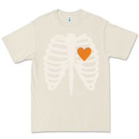 Bone skeleton rib case orange pumpkin heart vintage halloween anatomy costu Premium Tee - linhVisuals