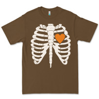 Cacao skeleton rib case orange pumpkin heart vintage halloween anatomy costu Premium Tee - linhVisuals