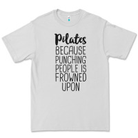 Dove Grey pilates because punching people is frowned upon t shirt Premium Tee - linhVisuals
